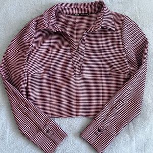 Zara purple crop v neck